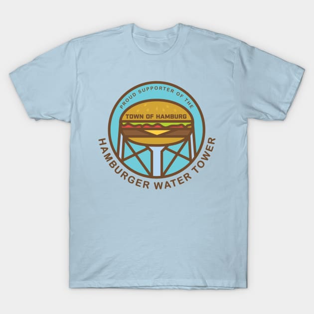 Hamburger Water Tower T-Shirt by PodDesignShop